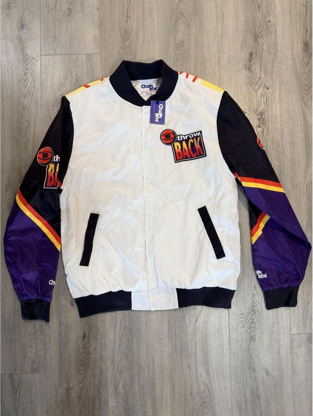 Mr ThrowBack Jacket Mens Sz L Chalk Line NYC Varsity Jacket 2015 NEW w/ Tag RARE